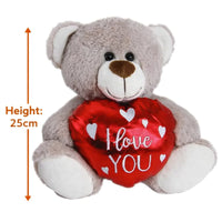 Brown Ollie Teddy Bear I Love You Heart 20cm Soft Cuddly Plush Toy
