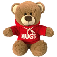 Brown Teddy Bear with HUGS Red Hoodie Valentine Gift 25cm – Romantic Keepsake - Aussie Variety-AU Ancel Online
