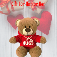 Brown Teddy Bear with HUGS Red Hoodie Valentine Gift 25cm – Romantic Keepsake - Aussie Variety-AU Ancel Online
