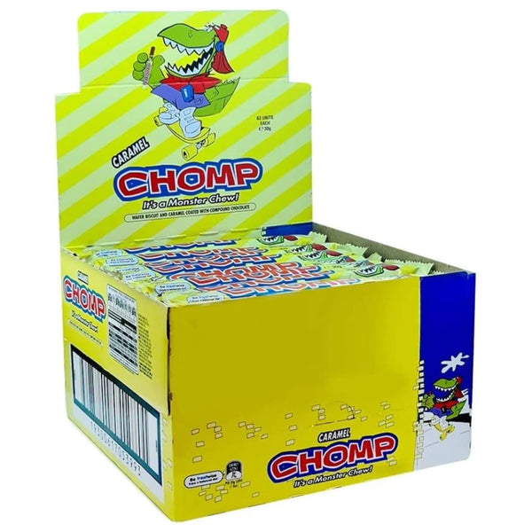 Cadbury Chomp Caramel Bars 63 pack – chewy caramel coated in Cadbury chocolate – bulk chocolate snack for parties, lunchboxes and Halloween treats