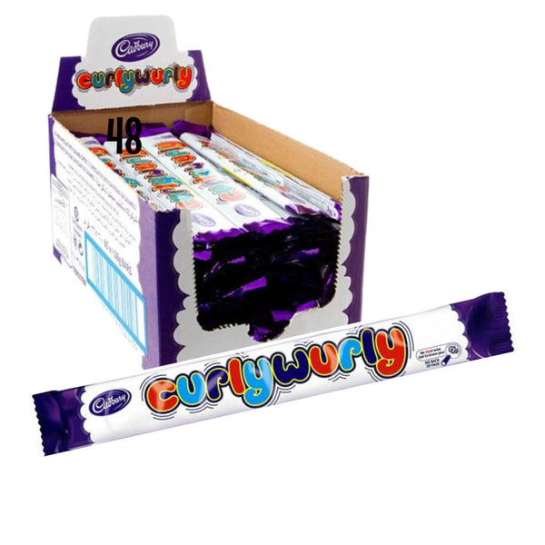 Curly Wurly bulk value box – 48 x 21.5g chewy caramel chocolate bars