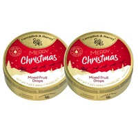 Cavendish and Harvey Merry Christmas Mixed Fruit Drops 200g x 2 Tins