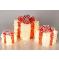 LED Christmas gift box set of 3 glowing lights
