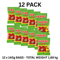 Haribo Happy Cherries 140g x 12 Pack Gummy Cherry Lollies
