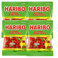 Haribo Happy Cherries 140g x 4 Pack Gummy Cherry Lollies (Featured Image)
