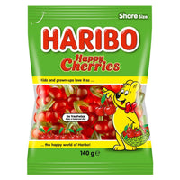 Haribo Happy Cherries 140g x 14 Pack Gummy Cherry Lollies

