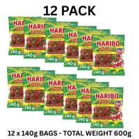 Haribo Happy Cherries Zing Sour 140g x 12 Pack Gummy Lollies

