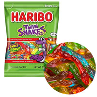 Haribo Twin Snakes 140g x 14 Pack Sweet & Sour Gummy Lollies
