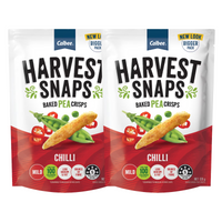 Calbee Harvest Snaps Baked Pea Crisps Chilli Flavour 120g x 2 Packs (Featured Image)
