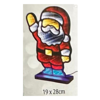 Santa Infinity Mirror Light 19x28cm LED Battery Operated
