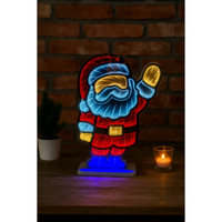Festive LED Santa decoration with 3D infinity mirror effect
