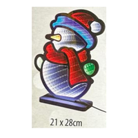 Snowman Infinity Mirror Light 21x28cm LED Battery Operated
