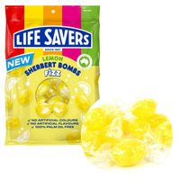 Life Savers Lemon Sherbet Bombs  150g  per bag of fizzy lemon lollies for parties and candy buffets
