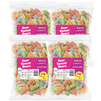 Lolliland Sour Gummi Bears 1kg x 4 Gluten Free Gummy Lollies Bulk 4kg
