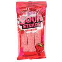 Lolliland Sour Straps Strawberry 160g x 3 Pack Sour Candy Belts
