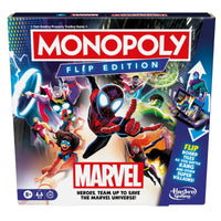 Monopoly Flip Edition Marvel Board Game family fun for kids teens and adults
