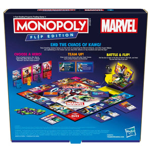 Monopoly Flip Edition Marvel Board Game family fun for kids teens and adults