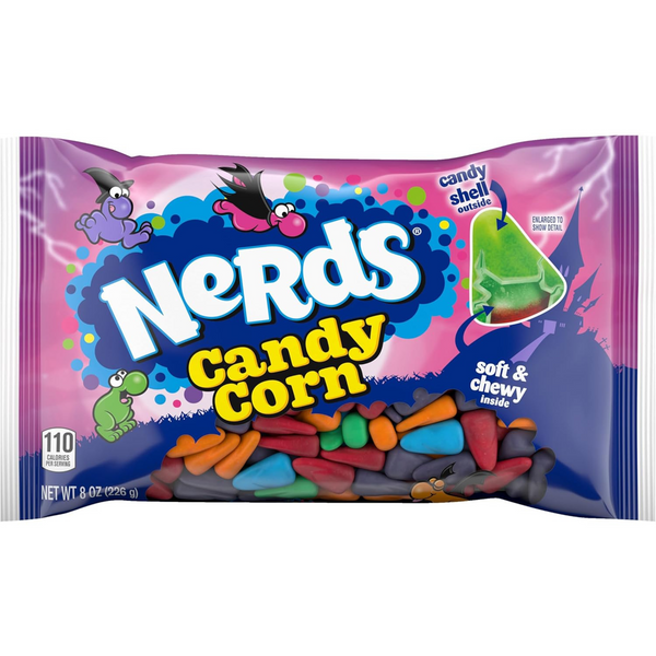 Nerds Candy Corn 226g bag – Halloween chewy candy corn with crunchy Nerds candy shell