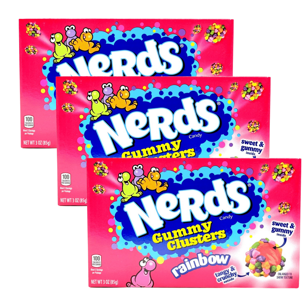 Nerds Gummy Clusters Rainbow 85g Theatre Box – 3 Pack