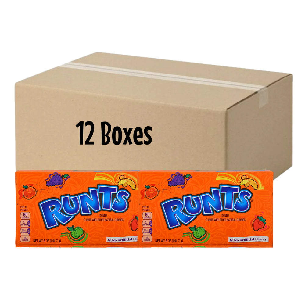 Runts Candy 12 Pack – Bulk American fruit candy in theatre boxes, ideal for events, Halloween, party bags, and nostalgic candy fans