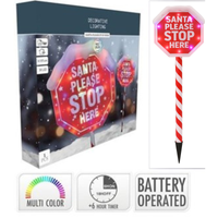 Christmas yard decoration 105 cm Santa Please Stop Here light
