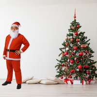 Holly Jolly Christmas Complete Santa Claus Costume Set – One Size Adult Outfit - 5 Piece Set
