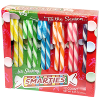 Smarties Candy Canes 12 pack – colourful fruity Christmas candy canes