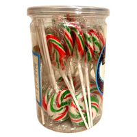 Candy Showcase Swirly Pops Gluten Free x 24 Red White Green