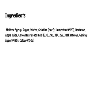 TNT Sour Cola Bottles 300g Bag – Chewy Fizzy Cola Lollies for Parties and Snacks - Ingredients