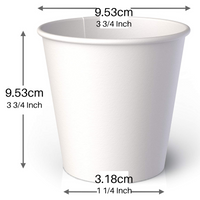 White 4oz Single Wall 118ml Paper Coffee Cups x 100 Disposable Hot Cups Takeaway
