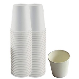 White 4oz Single Wall 118ml Paper Coffee Cups x 100 Disposable Hot Cups Takeaway