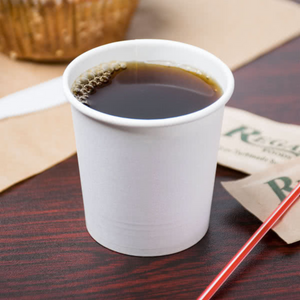 White 4oz Single Wall 118ml Paper Coffee Cups x 100 Disposable Hot Cups Takeaway