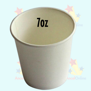 Disposable 7oz White 207ml Paper Cups x 100 Water Dispenser Cooler