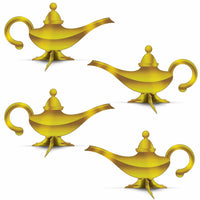 Arabian Nights 3D Gold Foil Lamp Centrepieces Pack of 4