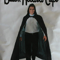 Black Hooded Cape Adult Unisex Costume - One Size