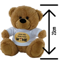 I Love You More Than Wine Brown Teddy Bear With Shirt 23cm Soft Plush Gift - Aussie Variety-AU Ancel Online
