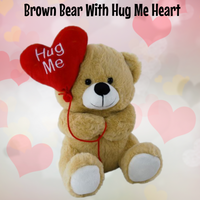 Brown Teddy Bear With Hug Me Red Heart 25cm - Aussie Variety-AU Ancel Online
