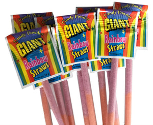 Giant Rainbow Sherbet Straw 13g - 140 Pack