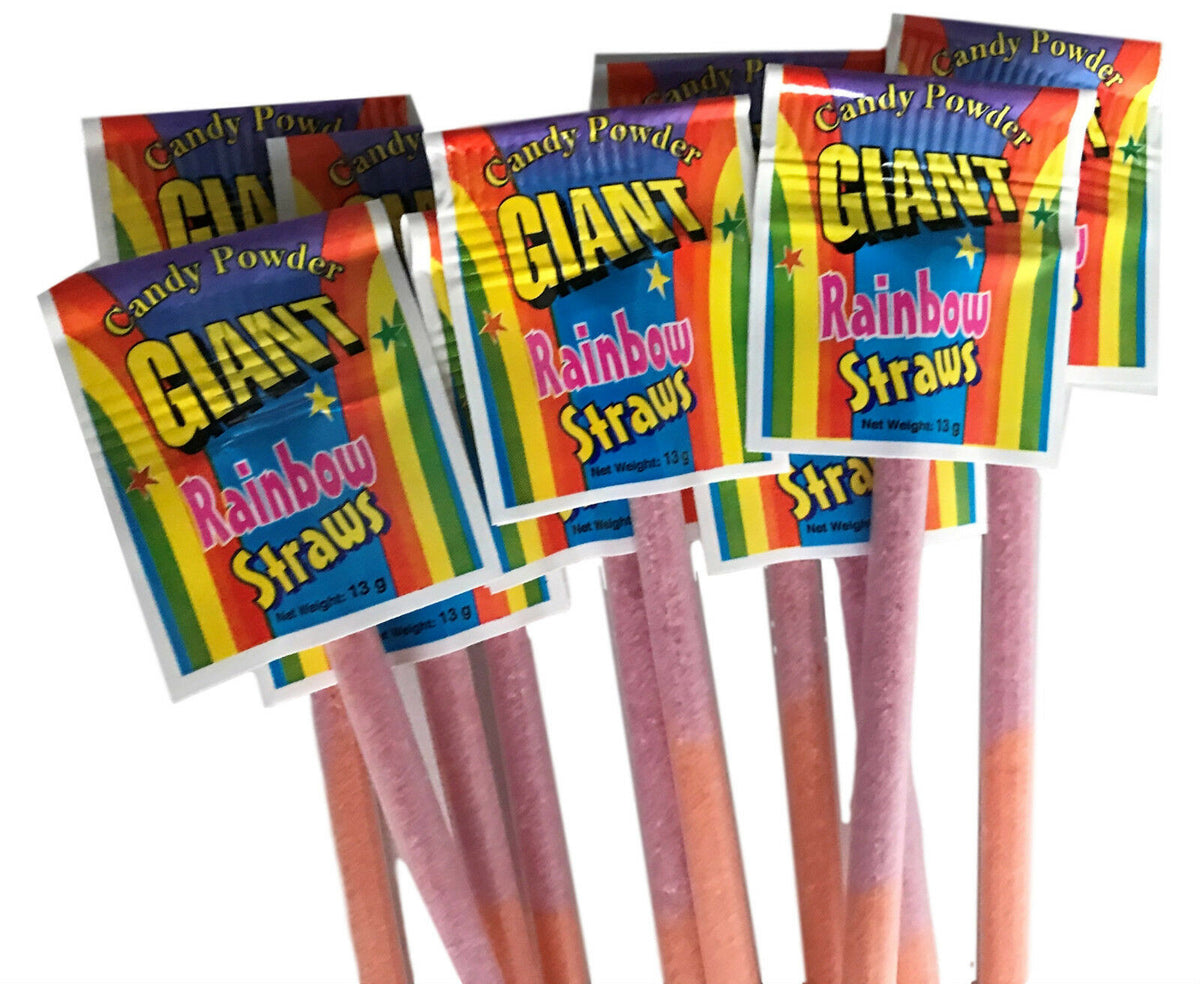 Ancel Online Giant Rainbow Sherbet Straw 13g 20 Pack Aussie VarietyAU