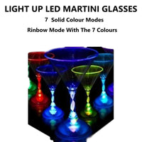 Light Up LED Flashing Martini Glasses Barware Tableware 175ml Partyware Glass
