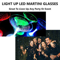 Light Up LED Flashing Martini Glasses Barware Tableware 175ml Partyware Glass