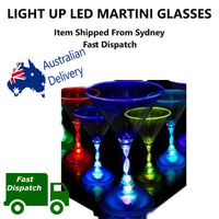 Light Up LED Flashing Martini Glasses Barware Tableware 175ml Partyware Glass
