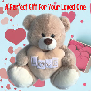 Love Beige Teddy Bear With Heart 20cm Soft Plush Gift - Aussie Variety-AU Ancel Online