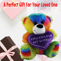 You Colour My World Rainbow Teddy Bear 23cm Soft Plush
