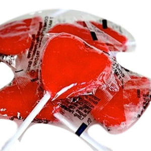 Red Heart Pop 18g Lollipops - 100 Pieces Pack