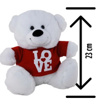 White Teddy Bear With Red Shirt Love 23cm Soft Plush
