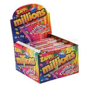 Zappo Millions Rainbow Flavour 75g x 24