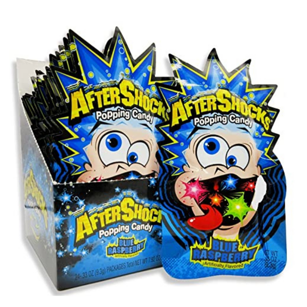 Aftershocks Popping Candy Blue Raspberry 9.3g x 24 Packs
