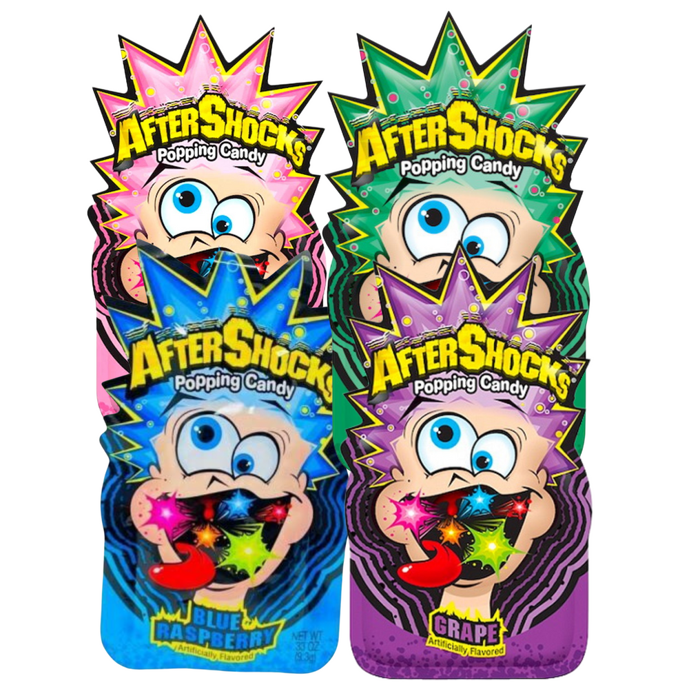 Aftershocks Popping Candy Variety Pack x 4 Packs