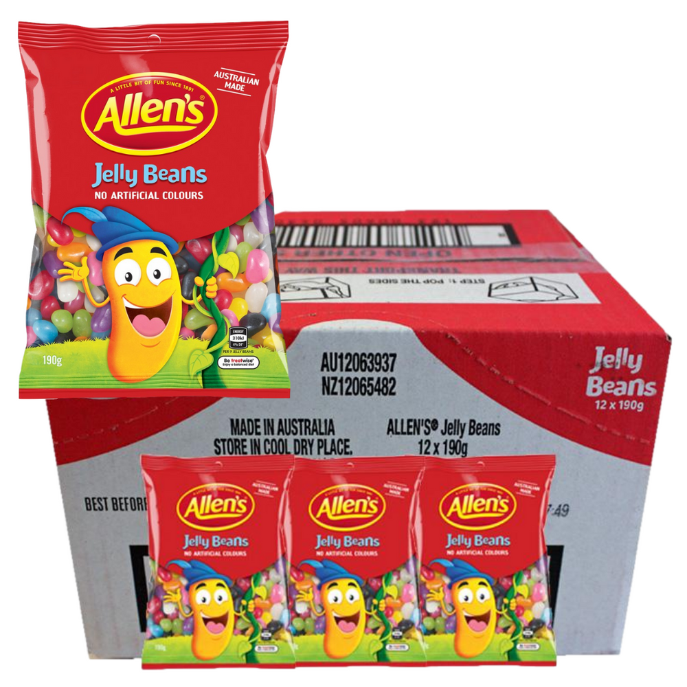 Allens Jelly Beans 190g - 12 Packs - Aussie Variety-AU Ancel Online